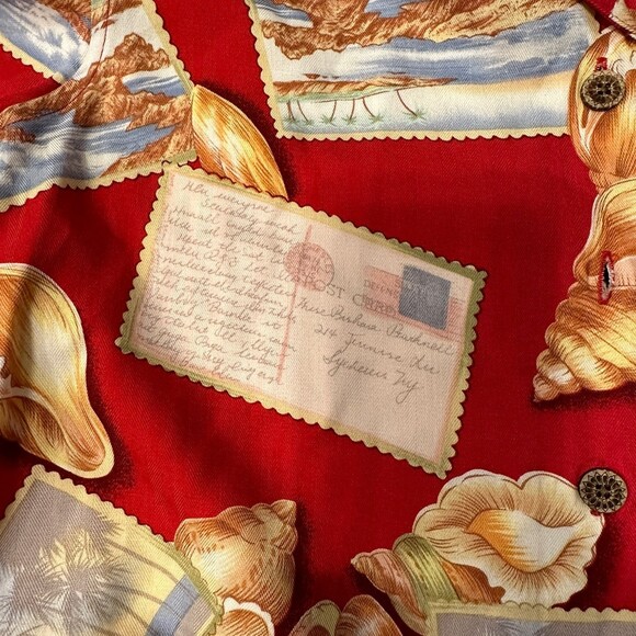 Caribbean Joe tropical beachwear button up sz Large summer style - Picture 3 of 7